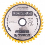 Powermat - Lame scie circulaire Widia pour bois 210x30 mm 40 dents