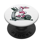 Lapin de Pâques sur vélo elliptique Gym Fitness Workout PopSockets PopGrip Adhésif