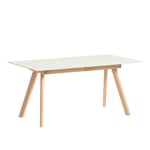 HAY - CPH30 2.0 Extendable Table Lacquered Oak Frame L160 X W80 X H74  Off-White Linoleum Tabletop Lacquered Edge - Spisebord - Ronan & Erwan Bouroullec - Hvit - Tre