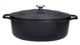 Cocotte en fonte émaillée ovale 35cm 8.5L noir INVICTA CHASSEUR