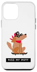 Coque pour iPhone 12 mini Kiss My Mutt Dog Pun Chien de skateboard amusant