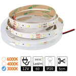 Bande led 12V 3000K 60leds IP20 SMD2835 Bobine 5 m Bande led 12V - Jandei