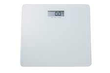 King Home B1407314/B Balance Pèse-Personne avec Écran LCD Portée Max 150 Kg Base en Verre, Blanc