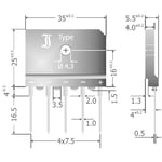 Diotec DBI25-16A Pont redresseur SIL-5 1600 V 25 A Triphasé