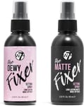 The Fixer Duo W7 Makeup Setting Spray Set - Dewy & Matte Finishes (2-Pack)