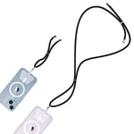 iWotto Lanyard Polyester - Lanyard pour téléphone portable - Jeu de deux tailles avec deux supports en plastique TPU réglables pour l'étui du téléphone portable - Lanyard + dragonne - Noir