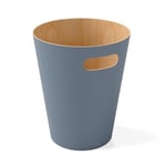 Umbra 082780-1050 Waste Bin - Two-Tone Wooden Waste Paper Bin for Office, Bathroom, Living Room and More, Wood, Slate Blue