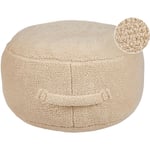 Pouf Coussin Rond en Tissu Polyester 50 x 50 x 30 cm Beige Adlana