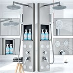 Shower Panel Column Tower Stainless Steel Rainfall Massage Body Jets Mixer Tap