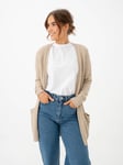 Vila Ril Open Long Sleeve Knit Cardigan - Dame - Beige - L