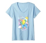 Femme My Little Pony Classic Vintage Peace Love & Ponies Neon Logo T-Shirt avec Col en V