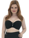 Curvy Kate Womens CS1941 Luau Love Bandeau Bikini Top - Black - Size 32DD