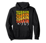 Turkin 9 To 5 Groovy Thanksgiving Turkey Turkin 9-5 Women Pullover Hoodie