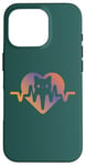 Coque pour iPhone 16 Pro Chat Heartbeat Nurse Animal Kitty Mom & Dad Heart Retro