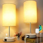 Wondlumi Bedside Lamps Set of 2, Touch Lamps Bedside with 3 Way Dimmable and 2