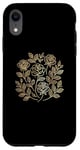 Coque pour iPhone XR Rose florale botanique, style minimaliste