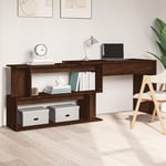 Bureau d'angle Chêne marron 200x50x76 cm Bois d'ingénierie The Living Store Brun