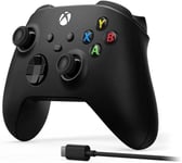 Manette Sans Fil Carbon Black Avec Câble Usb-C Pour Pc, Series X, Series S, One, Windows 10 & 11, Android Et Ios