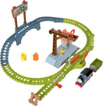 Thomas & Friends Motorized Toy Train Set, Paint Delivery with Troublesome Truck & Track for Pretend Play Preschool Kids Ages 3+ Years, HTN34