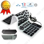 Clavier flexible usb filaire ipad pc pliable pas cher tablette samsung anti poussière étanche portable ultra fin 107 touches