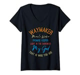 Womens Miracle Worker, light in this world John 3:16 Christian V-Neck T-Shirt