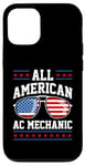 Coque pour iPhone 13 Mécanicien AC patriotique All-American USA 4 juillet américain