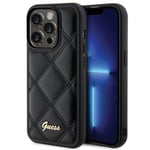 Étui Coque IPHONE 15 Pro Max Guess Simili Cuir Noir Avec Logo Couleur Dorée