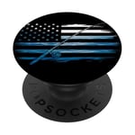 Drapeau américain Fish Fisher Fisherman Funny Bass Fishing USA PopSockets PopGrip Adhésif