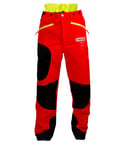 OREGON WAIPOUA - Pantalon de Protection pour Tronçonneuse, Réglable, Renforcé et Respirant, Protection de Type 1 Classe A, Rouge, 42/44