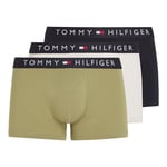 Tommy Hilfiger Homme Boxer Lot de 3 Slip Sous-Vêtement, Multicolore (Faded Olive/Des Sky/Misty Coast), M