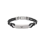 Emporio Armani Bracelet for Men , Inner Lenght: 185mm, Size ID: 40x5mm Silver Stainless Steel Bracelet, EGS2719040