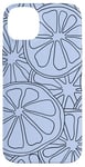 Coque pour iPhone 14 Plus Silhouette bleu clair motif agrumes