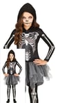 FIESTAS GUIRCA Déguisement Squelette Tutu à Capuche pour Filles - Costume Squelette pour Enfants avec Impression 3D - Costumes d'Halloween pour Filles de 3 à 4 Ans