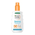 Garnier Ambre Solaire SPF 50+ Sensitive Advanced Sun Cream Spray, Factor 50,