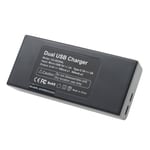 vhbw Chargeur de batterie double USB/micro-USB compatible avec Sony CCD-RV100, CCD-RV200 appareil photo, DSLR, action-cam + câble micro-USB