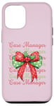 Coque pour iPhone 13 Pro Case Manager Merry Christmas Ruban Coquette Noeud Noël