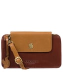 Conkca London Womens 'Little Wonder' Conker Brown & Dark Tan Leather Cross Body Clutch Bag - One Size