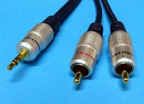 HQ 3.5 mm stereo jack to two phono RCA 0.5m / 50cm Lead