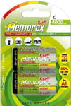 Memorex Lot de 2 piles rechargeables pré-chargées R14 Nimh 4000mah