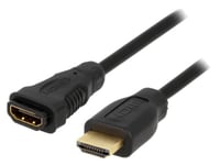 Cable HDMI 1.4 femelle HDMI prise male 1m - Noir