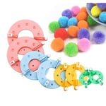 8-pack Pom Pom Maker 4 storlekar Craft Pom Pom Sticksats Mall Pom Pom DIY Nål Craft Tool Kit