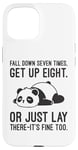 Coque pour iPhone 15 Fall Down Seven Times, Get Up Eight - Humour amusant Lazy Panda