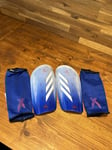 Adidas X SG League Football Shin Pads Guards Blue / White Size XL New Other