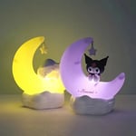 Sanrio Kuromi Cinnamonroll Måne LED-lampa Kawaii 3D-tecknad prydnad