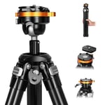 TARION Compact Travel Tripod for Camera: Portable Lightweight Camera Tripod Stand for Backpacking Unique Bowl Tripod + Ball Head Quick Release System Aluminum Photography Tripod 60in/152cm Tall QOBRA