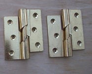 Ironmongery World Right Or Left 4" & 3" Polished Brass Steel Rising Door Butt Hinges x 1 Pair - Left Hand - 3" / 75mm