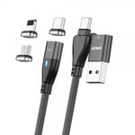 ENKAY Kabel 6-in-1 USB-A/USB-C till Lightning/Micro USB/USB-C 100W 1m Svart