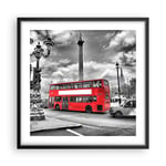 Affiche Poster 50x50cm Tableaux Image Photo Trafalgar square taxi londres Art