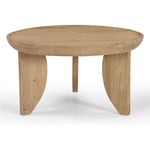 Table basse ronde en bois massif ø84cm - Bois clair - jepara