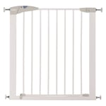 White Safety Gate For Baby Stairs Doorway 76-82cm Wide Pressure Fit Easy Install